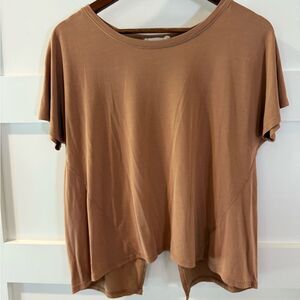 Double Zero Open Cross Back Brown Women's Top